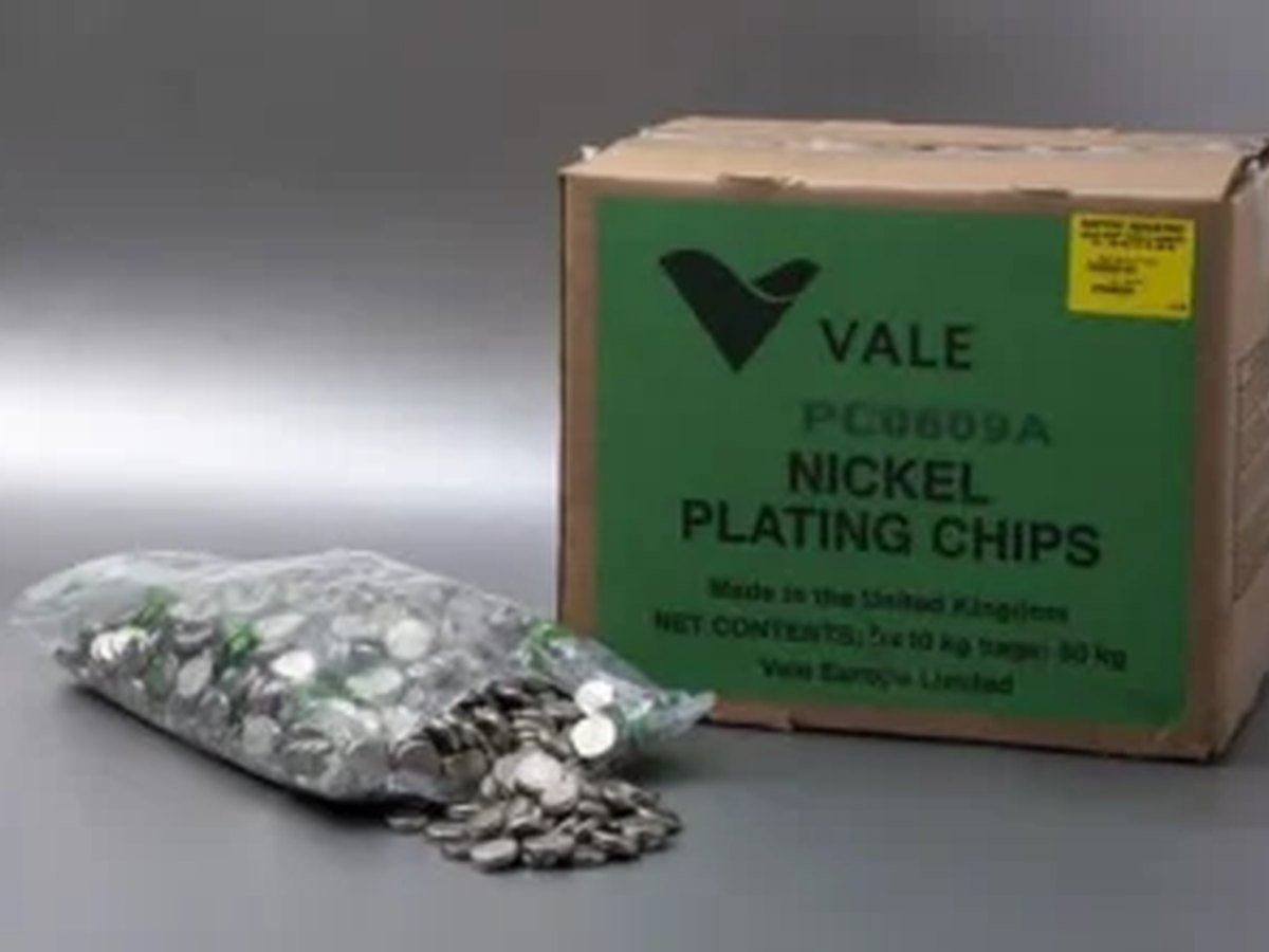 Nickel chips and plating rounds used in titanium anode baskets